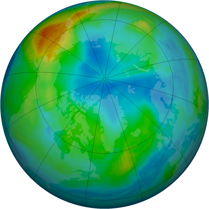 Arctic ozone map for 28 November 1991